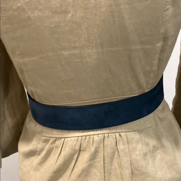 Karl Lagerfeld Suede belt Blue and Gold Statement Belt - Picture 5 of 14